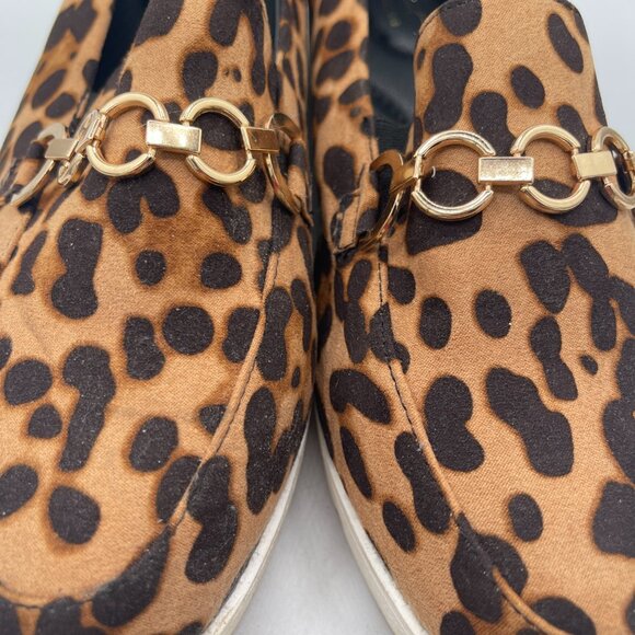 Leopard Print Loafers with Gold Chain Accent โ Size 10W - Picture 3 of 10